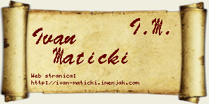 Ivan Maticki vizit kartica
